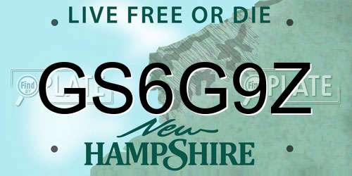 GS6G9Z New Hampshire License Plate