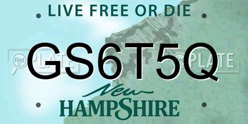 GS6T5Q New Hampshire License Plate