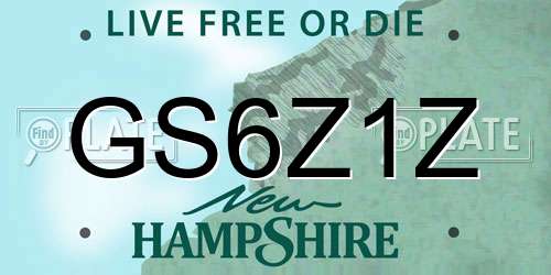 GS6Z1Z New Hampshire License Plate