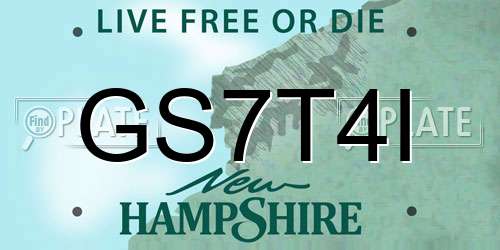GS7T4I New Hampshire License Plate