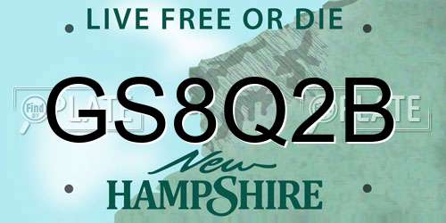 GS8Q2B New Hampshire License Plate