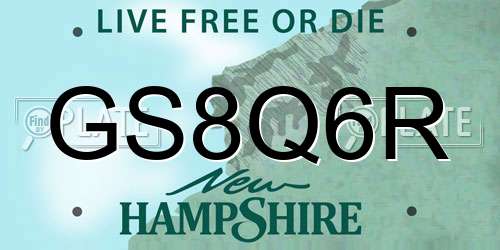 GS8Q6R New Hampshire License Plate