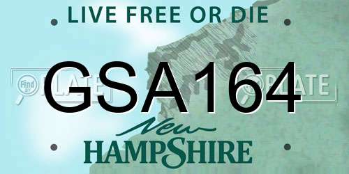 GSA164 New Hampshire License Plate