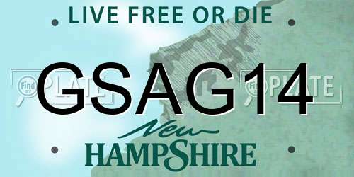 GSAG14 New Hampshire License Plate