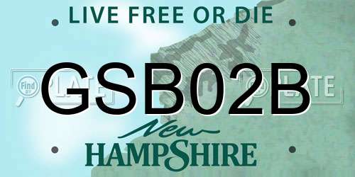 GSB02B New Hampshire License Plate