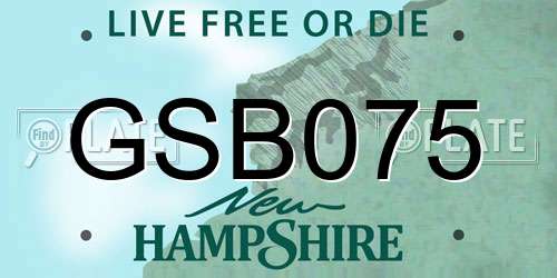 GSB075 New Hampshire License Plate