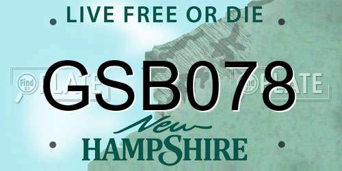 GSB078 New Hampshire License Plate