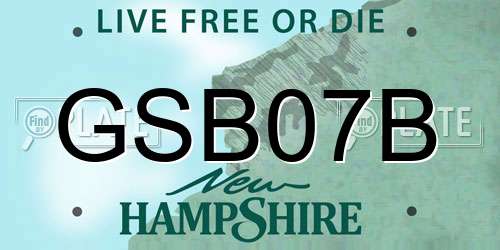 GSB07B New Hampshire License Plate