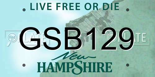 GSB129 New Hampshire License Plate