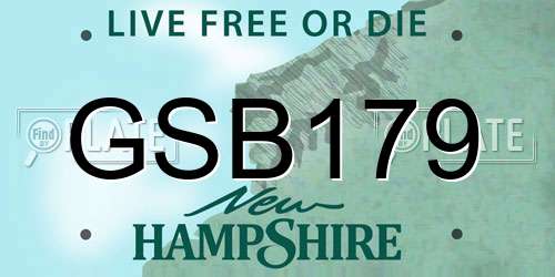 GSB179 New Hampshire License Plate