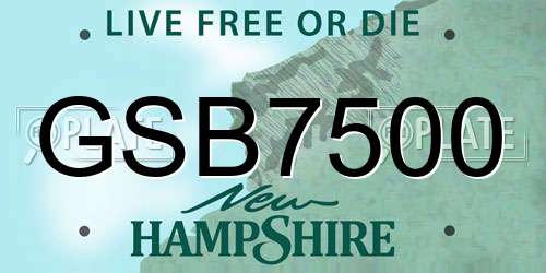 GSB7500 New Hampshire License Plate