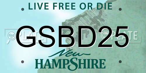 GSBD25 New Hampshire License Plate