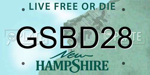 GSBD28 New Hampshire License Plate