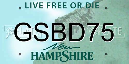 GSBD75 New Hampshire License Plate