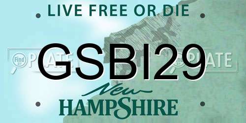 GSBI29 New Hampshire License Plate