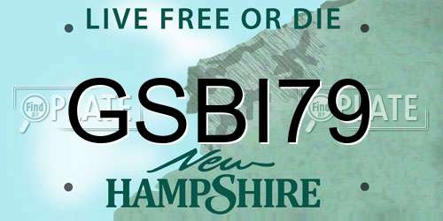 GSBI79 New Hampshire License Plate