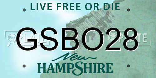 GSBO28 New Hampshire License Plate
