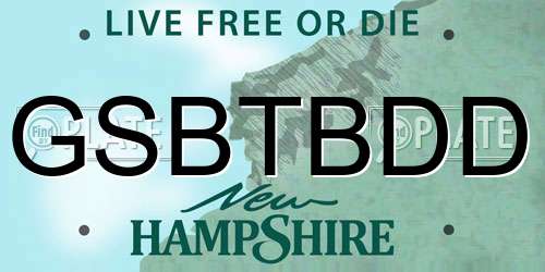 GSBTBDD New Hampshire License Plate