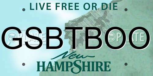 GSBTBOO New Hampshire License Plate