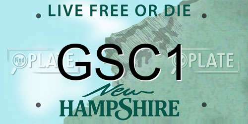 GSC1 New Hampshire License Plate