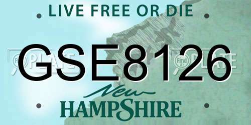 GSE8126 New Hampshire License Plate