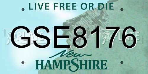 GSE8176 New Hampshire License Plate