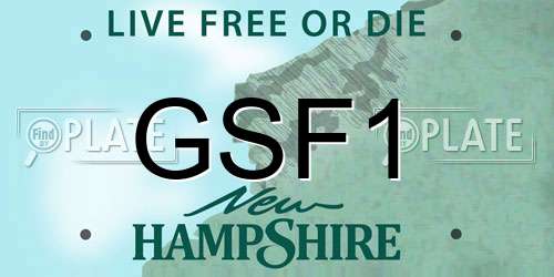 GSF1 New Hampshire License Plate