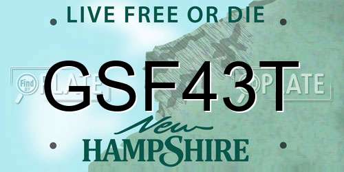 GSF43T New Hampshire License Plate