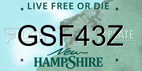 GSF43Z New Hampshire License Plate