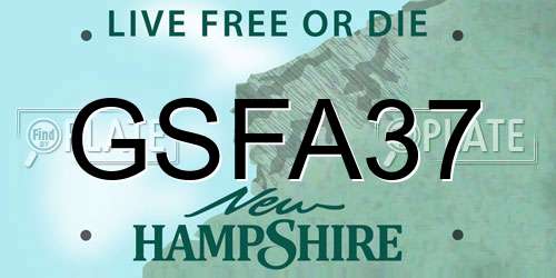 GSFA37 New Hampshire License Plate