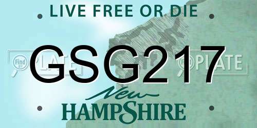 GSG217 New Hampshire License Plate