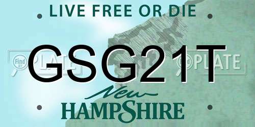 GSG21T New Hampshire License Plate