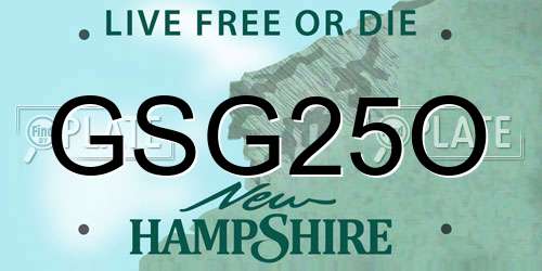 GSG25O New Hampshire License Plate