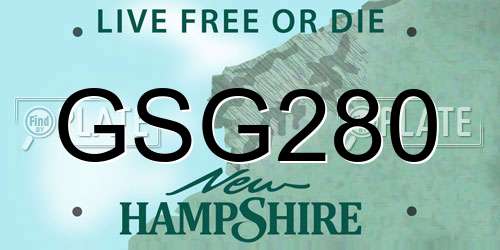 GSG280 New Hampshire License Plate