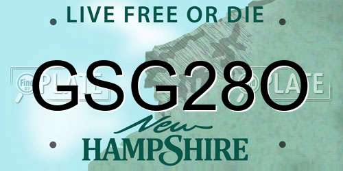 GSG28O New Hampshire License Plate