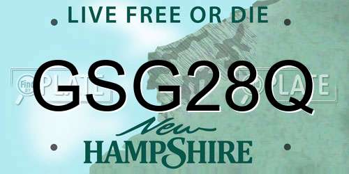 GSG28Q New Hampshire License Plate