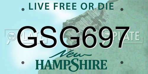 GSG697 New Hampshire License Plate