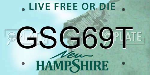 GSG69T New Hampshire License Plate