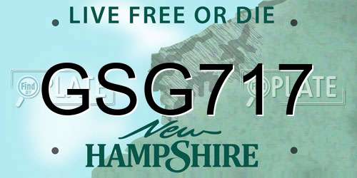 GSG717 New Hampshire License Plate