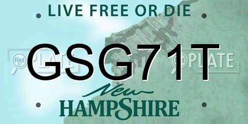 GSG71T New Hampshire License Plate