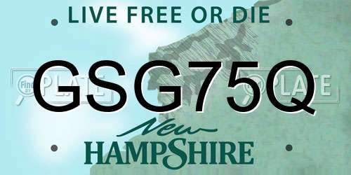 GSG75Q New Hampshire License Plate