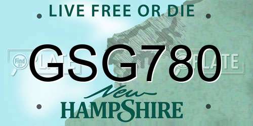 GSG780 New Hampshire License Plate