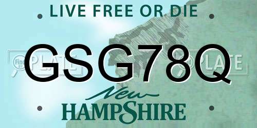 GSG78Q New Hampshire License Plate