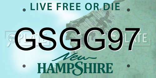GSGG97 New Hampshire License Plate