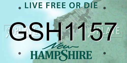 GSH1157 New Hampshire License Plate