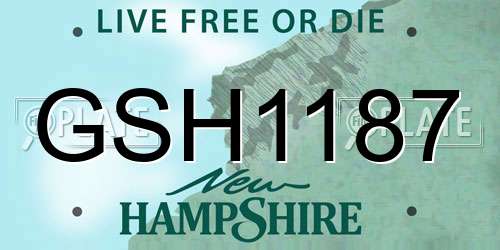GSH1187 New Hampshire License Plate