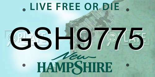 GSH9775 New Hampshire License Plate
