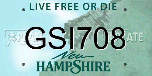 GSI708 New Hampshire License Plate