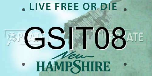 GSIT08 New Hampshire License Plate