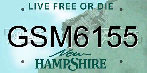 GSM6155 New Hampshire License Plate